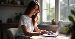 Imagem criada com IA para ilustrar uma mulher que está aprendendo como usar o Google Search Console para monetizar seu Blog mais rápido