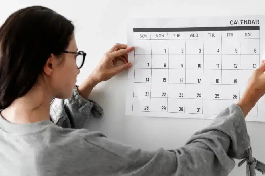 Imagem representando uma mulher observando as datas comemorativas 2025 para planejar um conteúdo de sucesso no seu blog