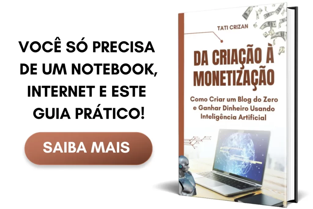 Imagem 3d representando ebook DA CRIAÇÃO À MONETIZAÇÃO: Como Criar um Blog do Zero e Ganhar Dinheiro Usando Inteligência Artificial