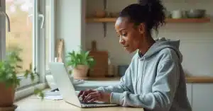 Imagem de uma mulher em home office aprendendo o que é semântico no contexto dos blogs para o Google SGE
