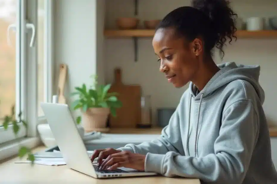 Imagem de uma mulher em home office aprendendo o que é semântico no contexto dos blogs para o Google SGE