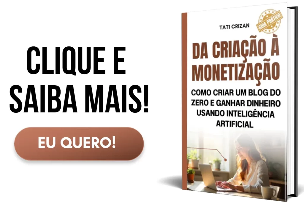 Imagem da capa 3d do ebook DA CRIAÇÃO À MONETIZAÇÃO que ensina como criar um blog com IA do zero