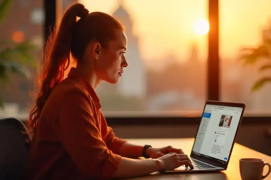 Mulher trabalhando em home office aprendendo a criar schema avançado para blogs